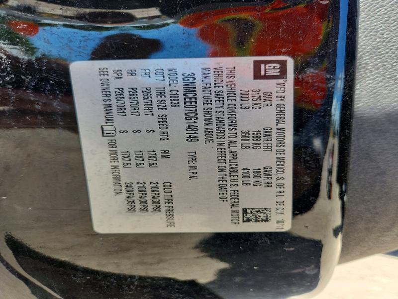 64748496 :رقم المزاد ، 3GNMCEE07CG148149 vin ، 2012 Chevrolet Avalanche مزاد بيع