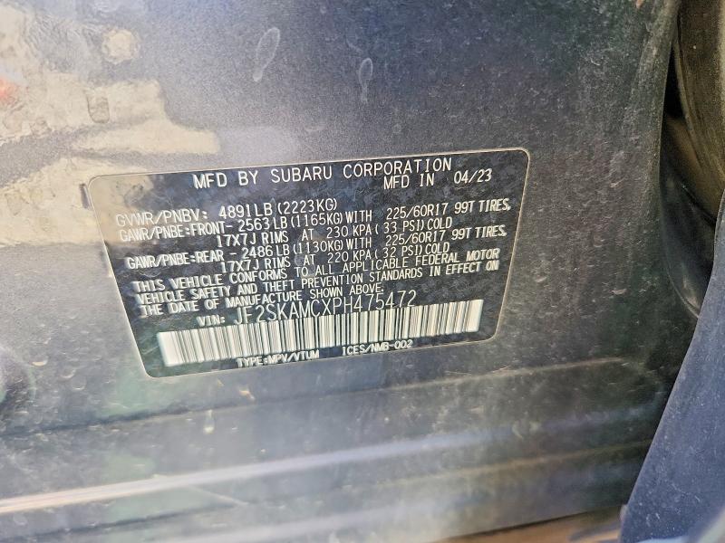 Aukcja sprzedaży 2023 Subaru Forester, vin: JF2SKAMCXPH475472, numer aukcji: 65185936