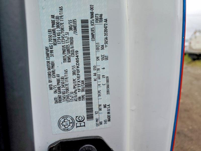 Продажа на аукционе авто 2015 Ford F150, vin: 1FTFX1EF0FKD85419, номер лота: 66772446