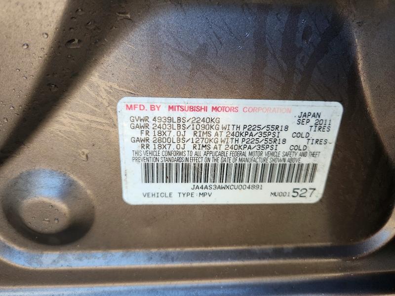 Продаж на аукціоні авто 2012 Mitsubishi Outlander, vin: JA4AS3AWXCU004891, номер лоту: 63294166