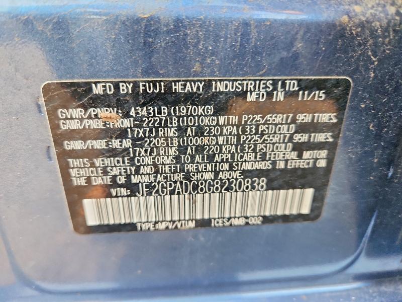 Продаж на аукціоні авто 2016 Subaru Crosstrek, vin: JF2GPADC8G8230838, номер лоту: 64692206