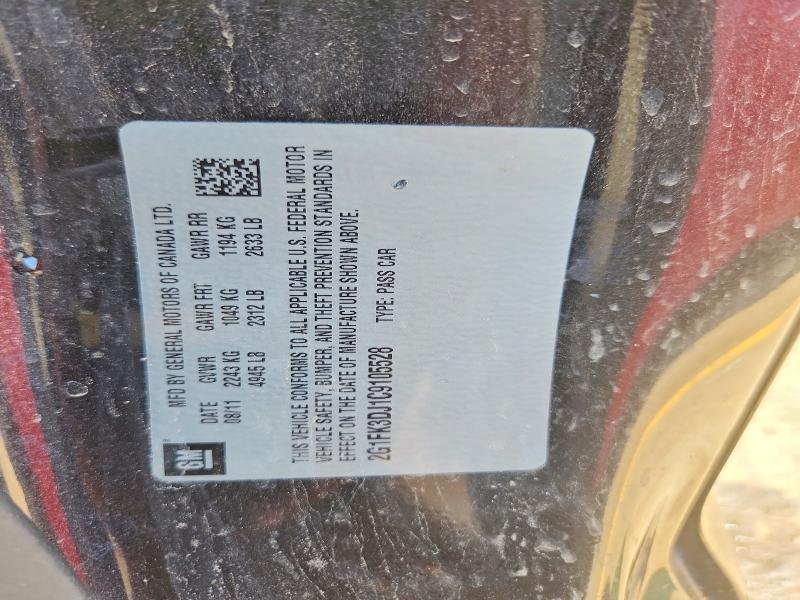 53302726 :رقم المزاد ، 2G1FK3DJ1C9105528 vin ، 2012 Chevrolet Camaro مزاد بيع