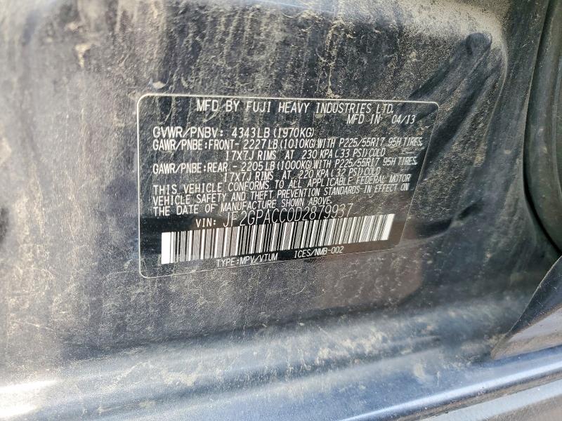 Продаж на аукціоні авто 2013 Subaru Xv Crosstrek, vin: JF2GPACC0D2879937, номер лоту: 64994176