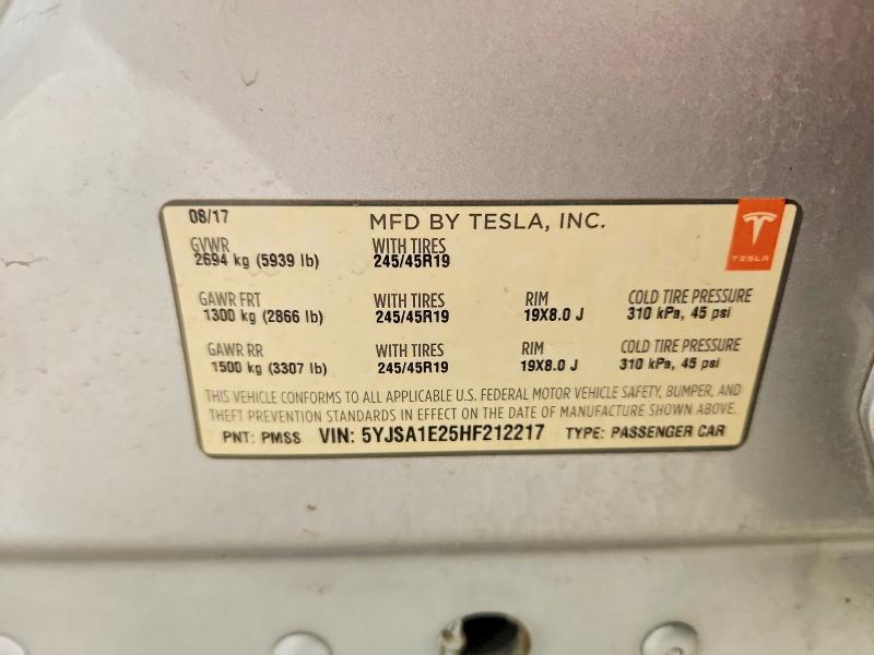 Aukcja sprzedaży 2015 Tesla Model S, vin: 5YJSA1E25HF212217, numer aukcji: 65202566