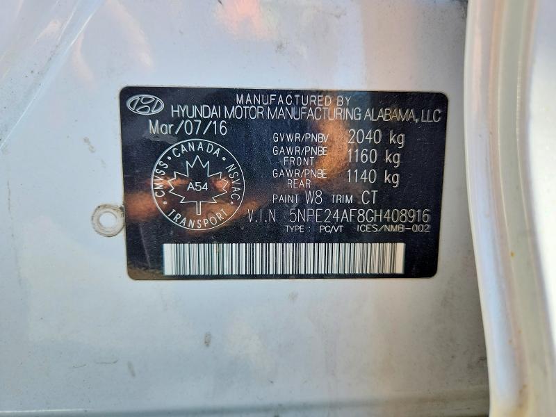 Продаж на аукціоні авто 2016 Hyundai Sonata, vin: 5NPE24AF8GH408916, номер лоту: 63160916