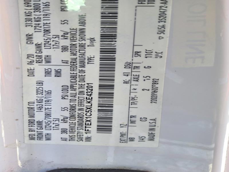 Продаж на аукціоні авто 2020 Ford F150, vin: 1FTEX1C5XLKE43201, номер лоту: 61297576
