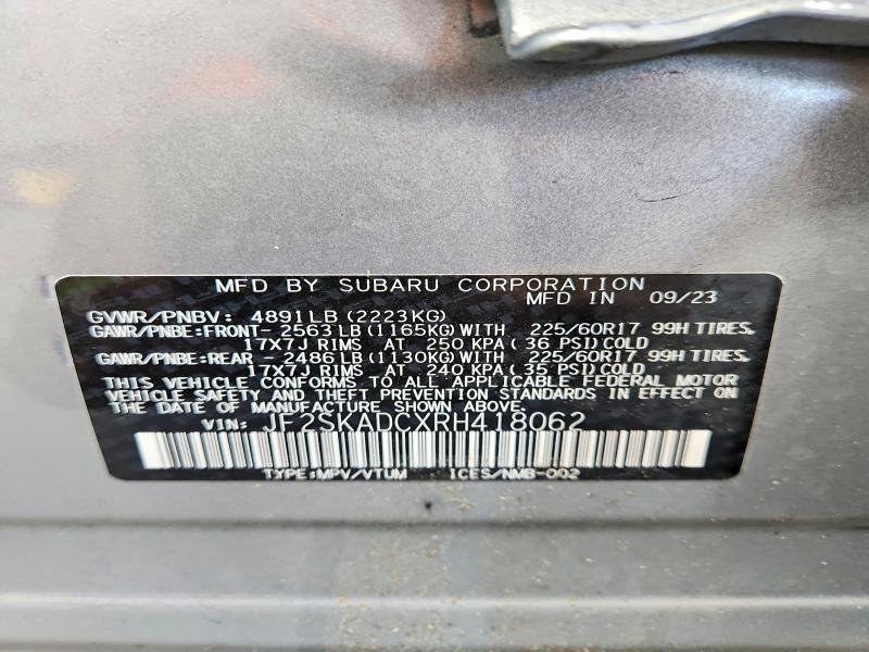 Продажа на аукционе авто 2024 Subaru Forester, vin: JF2SKADCXRH418062, номер лота: 65132896