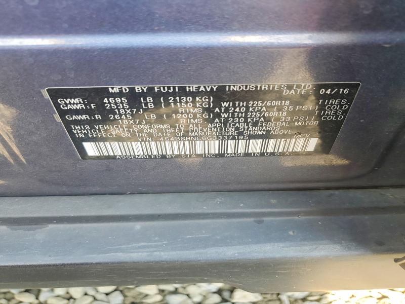 Aukcja sprzedaży 2016 Subaru Outback, vin: 4S4BSBNC6G3337195, numer aukcji: 64906246