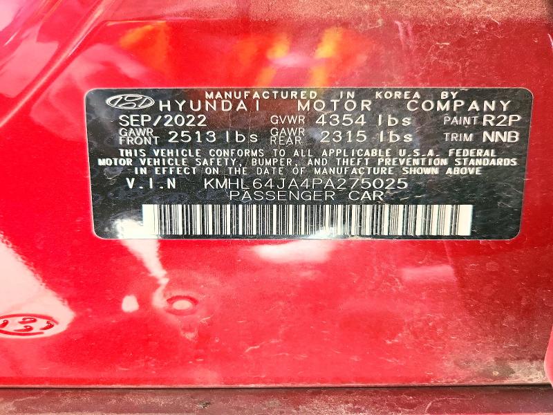 2023 Hyundai Sonata მანქანა იყიდება აუქციონზე, vin: KMHL64JA4PA275025, აუქციონის ნომერი: 66166826