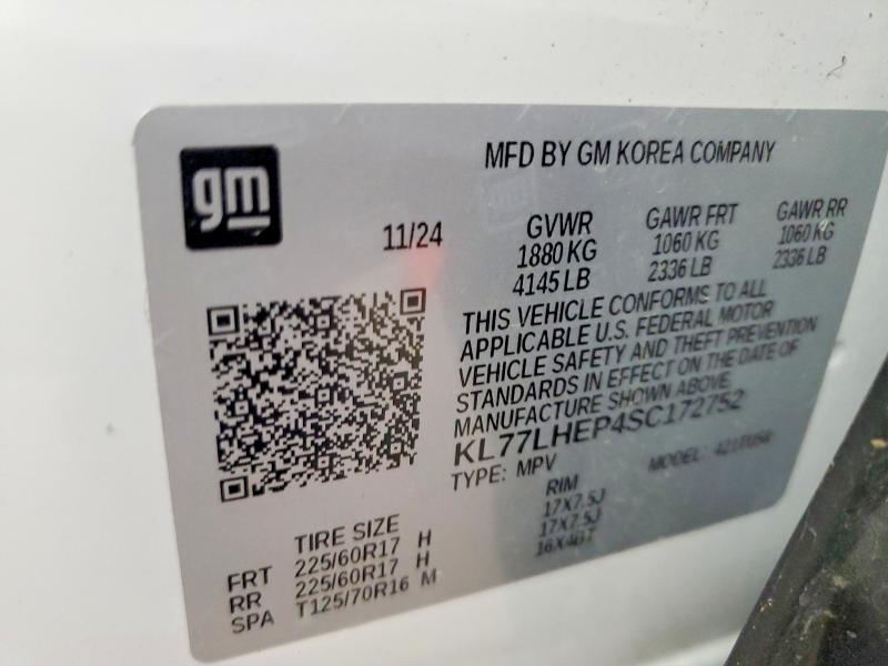 65878356 :رقم المزاد ، KL77LHEP4SC172752 vin ، 2025 Chevrolet Trax مزاد بيع