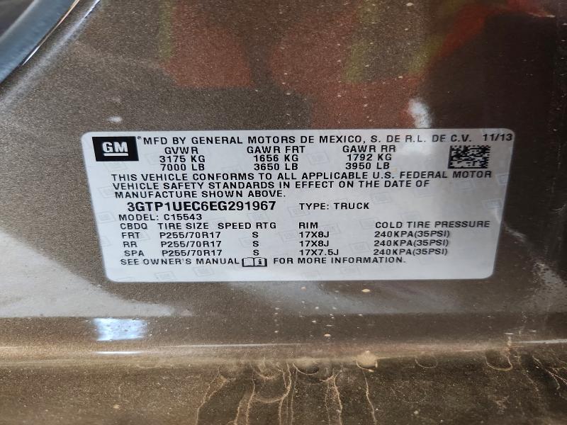2014 Gmc Sierra მანქანა იყიდება აუქციონზე, vin: 3GTP1UEC6EG291967, აუქციონის ნომერი: 66262346
