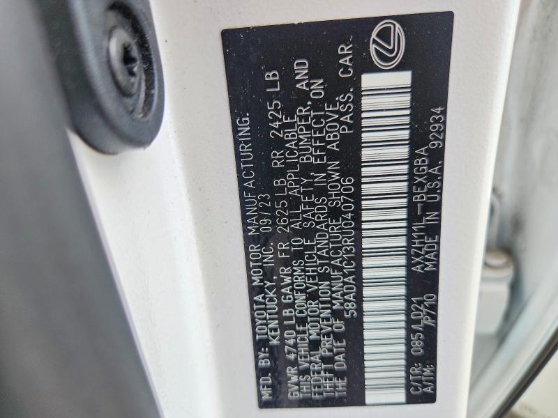 66990336 :رقم المزاد ، 58ADA1C13RU040706 vin ، 2024 Lexus Es 300h مزاد بيع