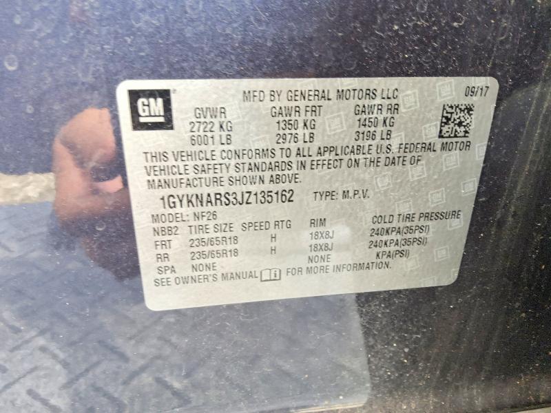 64026346 :رقم المزاد ، 1GYKNARS3JZ135162 vin ، 2018 Cadillac Xt5 مزاد بيع