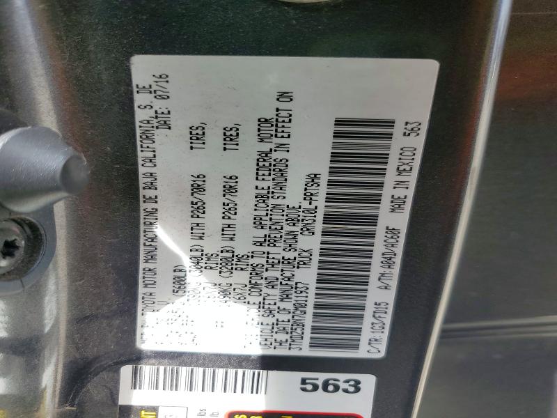 2016 Toyota Tacoma მანქანა იყიდება აუქციონზე, vin: 3TMDZ5BN7GM011937, აუქციონის ნომერი: 65520316