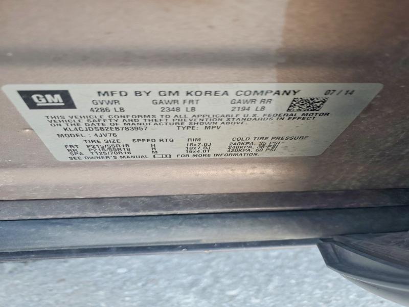 Aukcja sprzedaży 2014 Buick Encore, vin: KL4CJDSB2EB783957, numer aukcji: 64564636