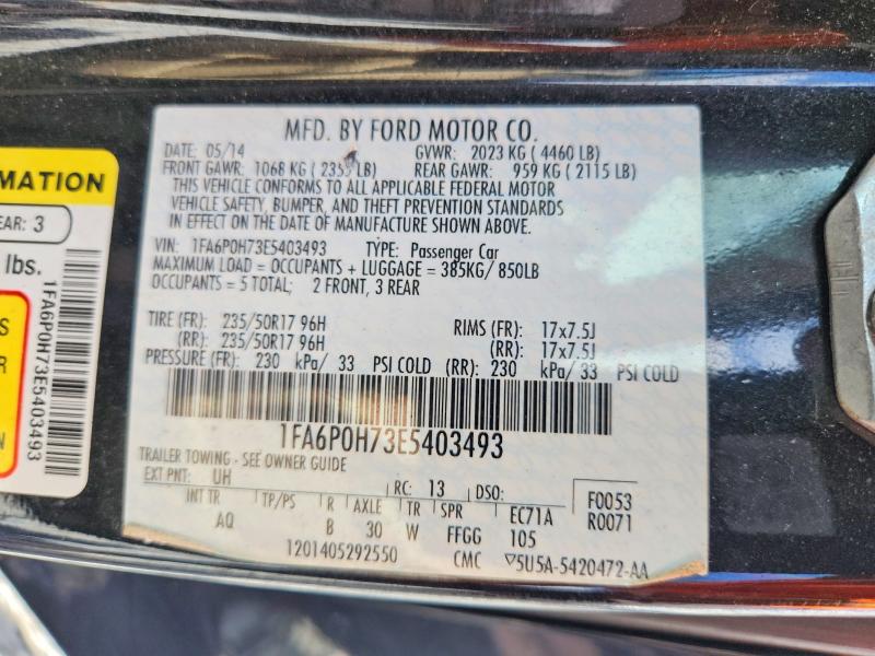 Продаж на аукціоні авто 2014 Ford Fusion, vin: 1FA6P0H73E5403493, номер лоту: 66944646