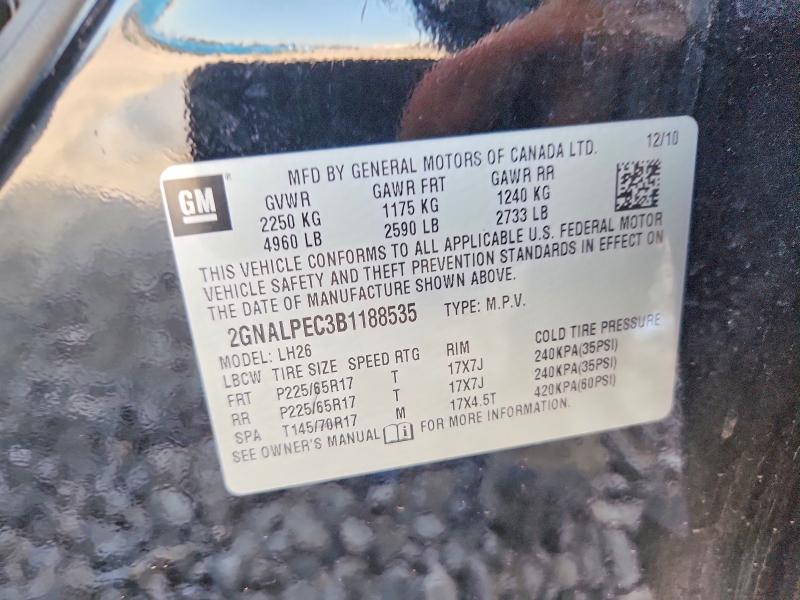 Продажа на аукционе авто 2011 Chevrolet Equinox, vin: 2GNALPEC3B1188535, номер лота: 65279566