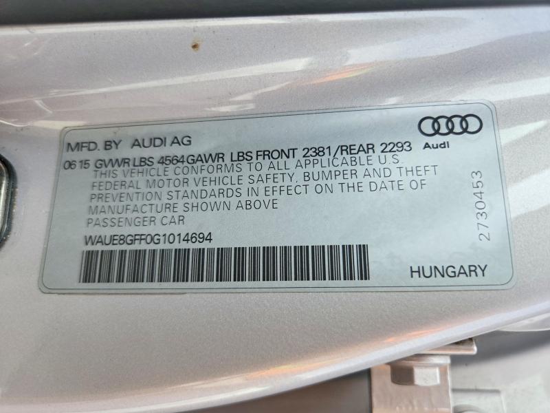 Продаж на аукціоні авто 2016 Audi A3, vin: WAUE8GFF0G1014694, номер лоту: 66833806
