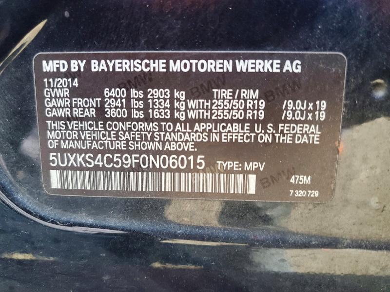 Продаж на аукціоні авто 2015 Bmw X5, vin: 5UXKS4C59F0N06015, номер лоту: 63914546