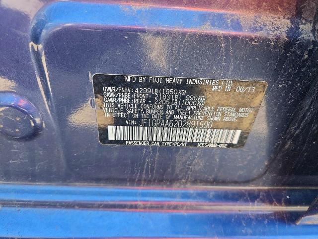 Продажа на аукционе авто 2013 Subaru Impreza, vin: JF1GPAA62D2891590, номер лота: 64760516