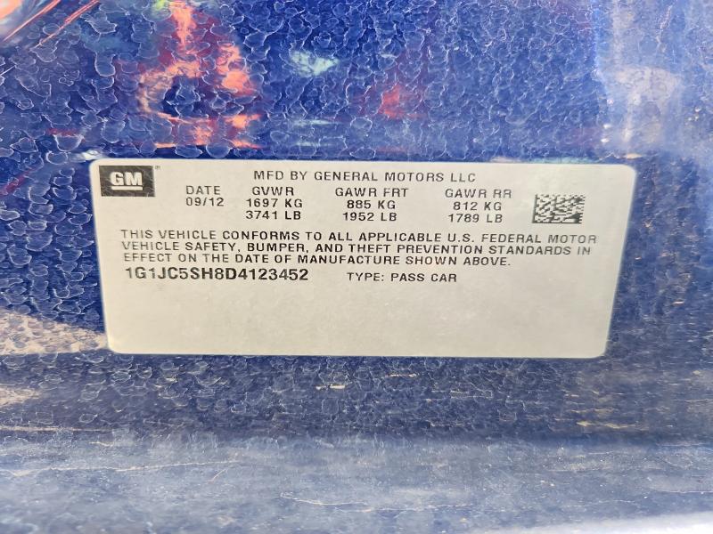 Продаж на аукціоні авто 2013 Chevrolet Sonic, vin: 1G1JC5SH8D4123452, номер лоту: 63450096