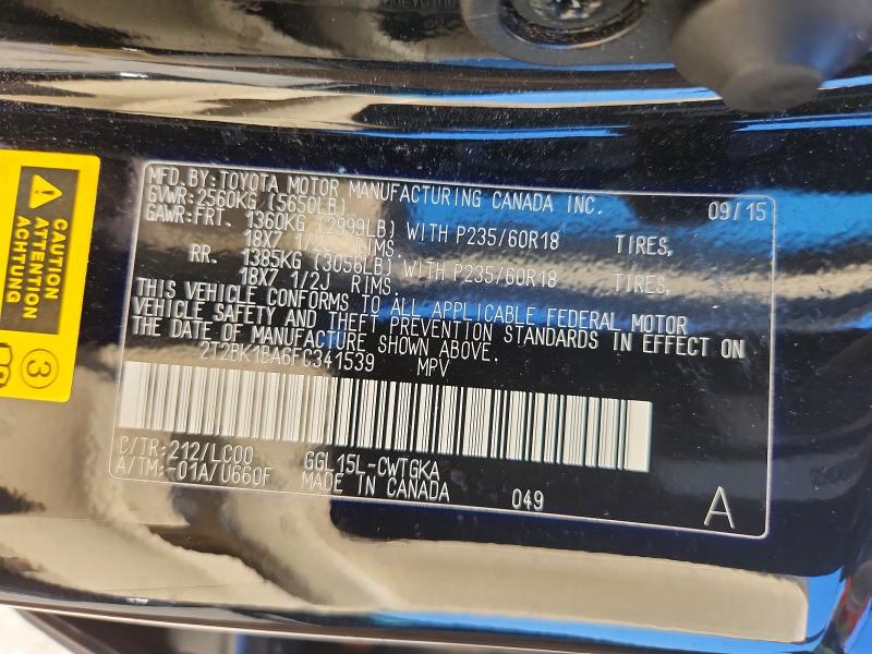 63725026 :رقم المزاد ، 2T2BK1BA6FC341539 vin ، 2015 Lexus Rx 350 مزاد بيع