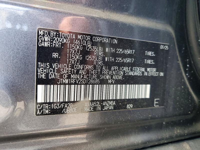 Продаж на аукціоні авто 2025 Toyota Rav4, vin: JTMW1RFV2SD128685, номер лоту: 65116576