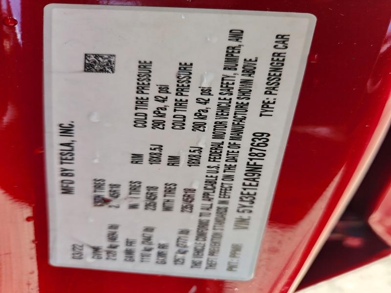 Продаж на аукціоні авто 2022 Tesla Model 3, vin: 5YJ3E1EA9NF187639, номер лоту: 66831876