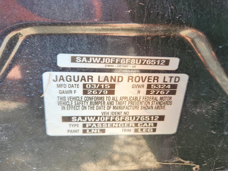 65199306 :رقم المزاد ، SAJWJ0FF6F8U76512 vin ، 2015 Jaguar Xf مزاد بيع