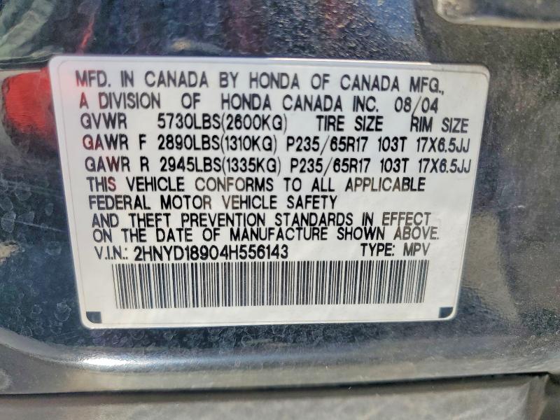Aukcja sprzedaży 2004 Acura Mdx, vin: 2HNYD18904H556143, numer aukcji: 63522546
