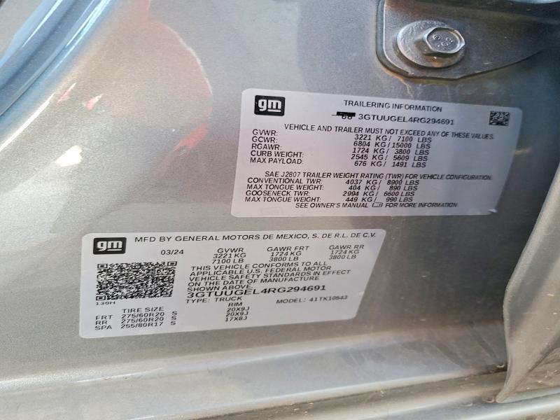 66602816 :رقم المزاد ، 3GTUUGEL4RG294691 vin ، 2024 Gmc Sierra مزاد بيع