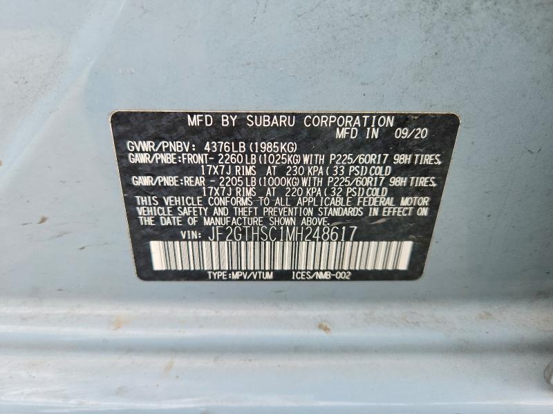 Aukcja sprzedaży 2021 Subaru Crosstrek, vin: JF2GTHSC1MH248617, numer aukcji: 64317586