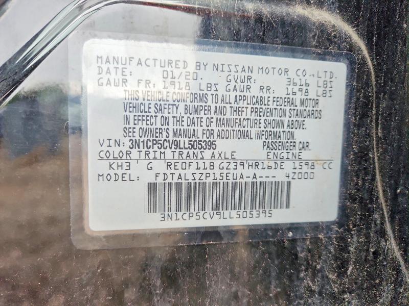 2020 Nissan Kicks მანქანა იყიდება აუქციონზე, vin: 3N1CP5CV9LL505395, აუქციონის ნომერი: 67298636