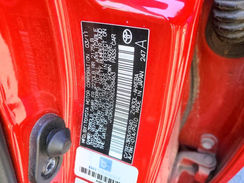 Продаж на аукціоні авто 2011 Toyota Prius, vin: JTDKN3DU9B0298463, номер лоту: 64155786