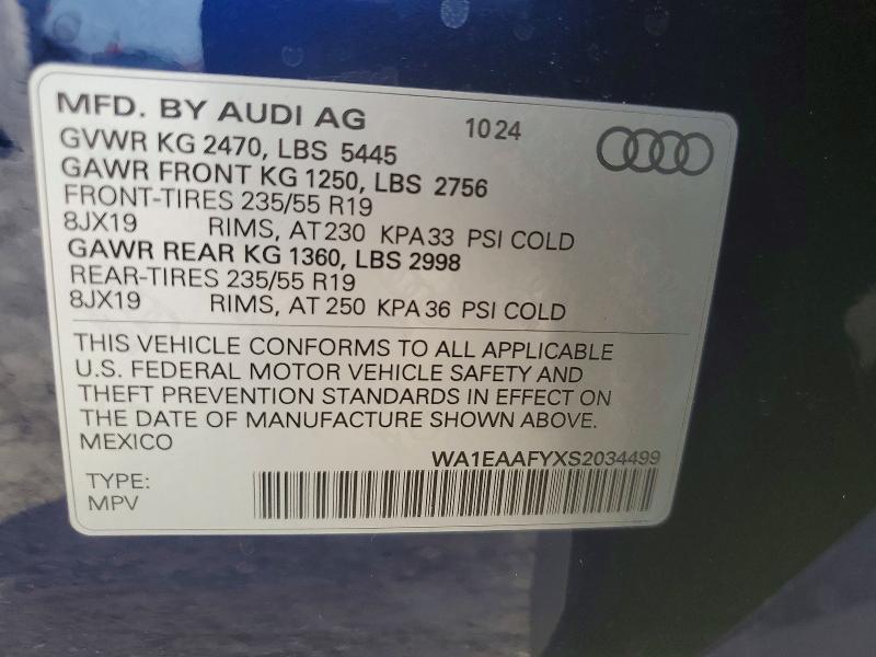 Aukcja sprzedaży 2025 Audi Q5, vin: WA1EAAFYXS2034499, numer aukcji: 63445136