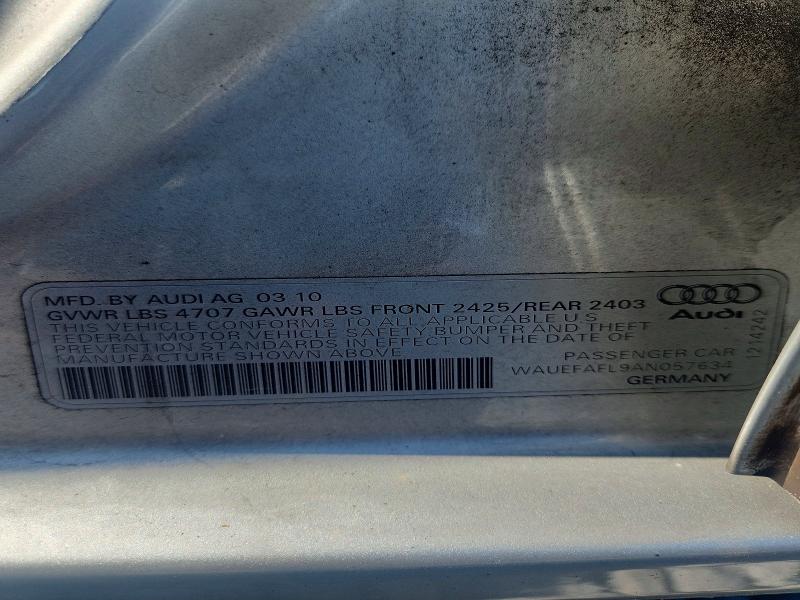 Продаж на аукціоні авто 2010 Audi A4, vin: WAUEFAFL9AN057634, номер лоту: 64791666