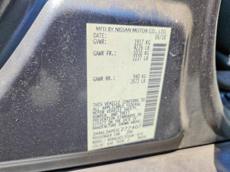 Продажа на аукционе авто 2018 Nissan Altima, vin: 1N4AL3AP0JC277407, номер лота: 64411526