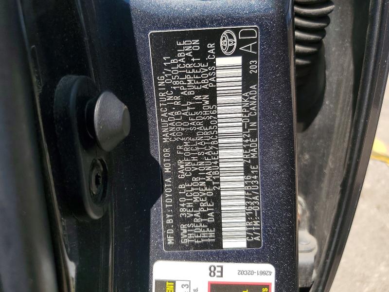 Продажа на аукционе авто 2011 Toyota Corolla, vin: 2T1BU4EE7BC550765, номер лота: 66411866