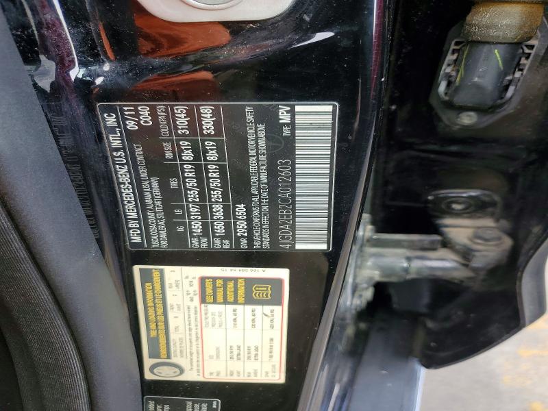 Продажа на аукционе авто 2012 Mercedes-benz Ml, vin: 4JGDA2EB2CA012603, номер лота: 65061786