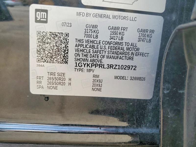 66384006 :رقم المزاد ، 1GYKPPRL3RZ102972 vin ، 2024 Cadillac Lyriq مزاد بيع