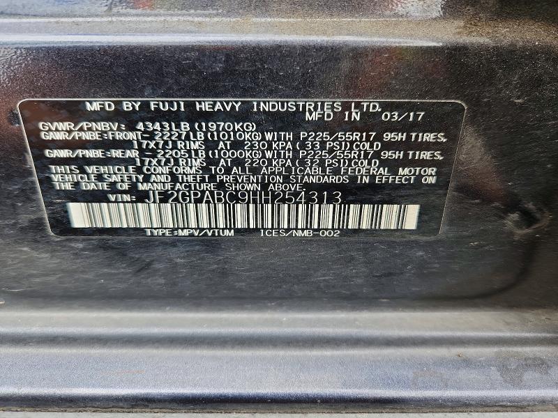 Aukcja sprzedaży 2017 Subaru Crosstrek, vin: JF2GPABC9HH254313, numer aukcji: 66957666