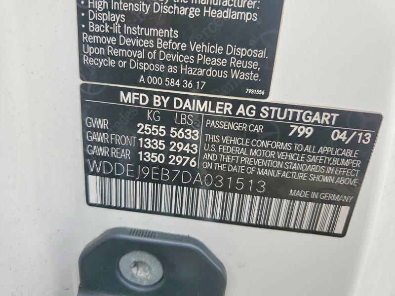 Aukcja sprzedaży 2013 Mercedes-benz Cl, vin: WDDEJ9EB7DA031513, numer aukcji: 67402626