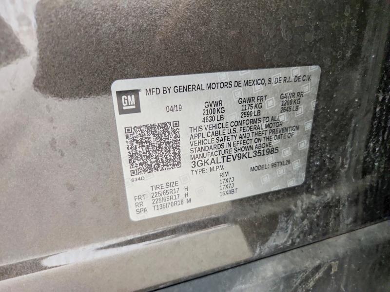 64760186 :رقم المزاد ، 3GKALTEV9KL351985 vin ، 2019 Gmc Terrain مزاد بيع