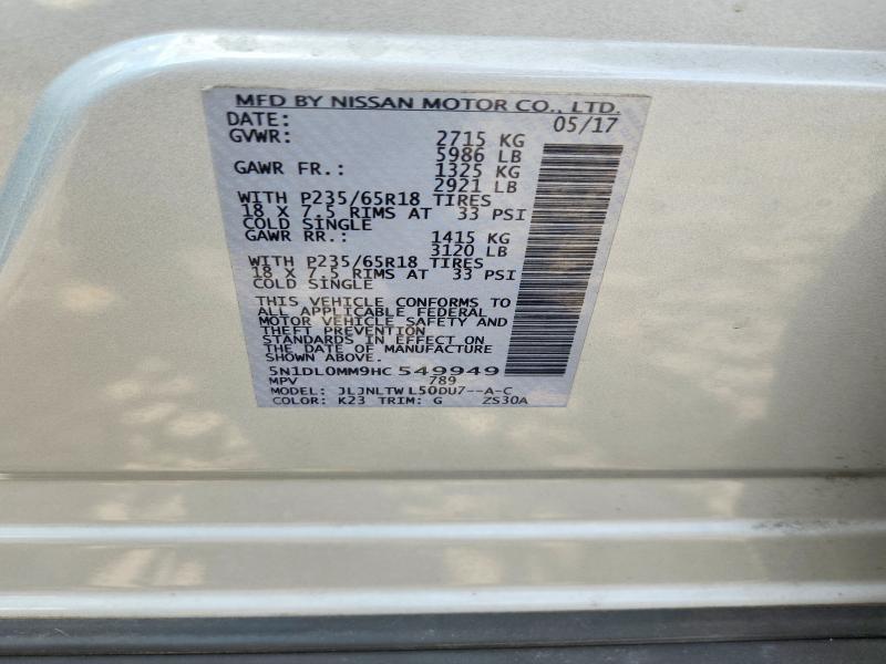 Aukcja sprzedaży 2017 Infiniti Qx60, vin: 5N1DL0MM9HC549949, numer aukcji: 63277856