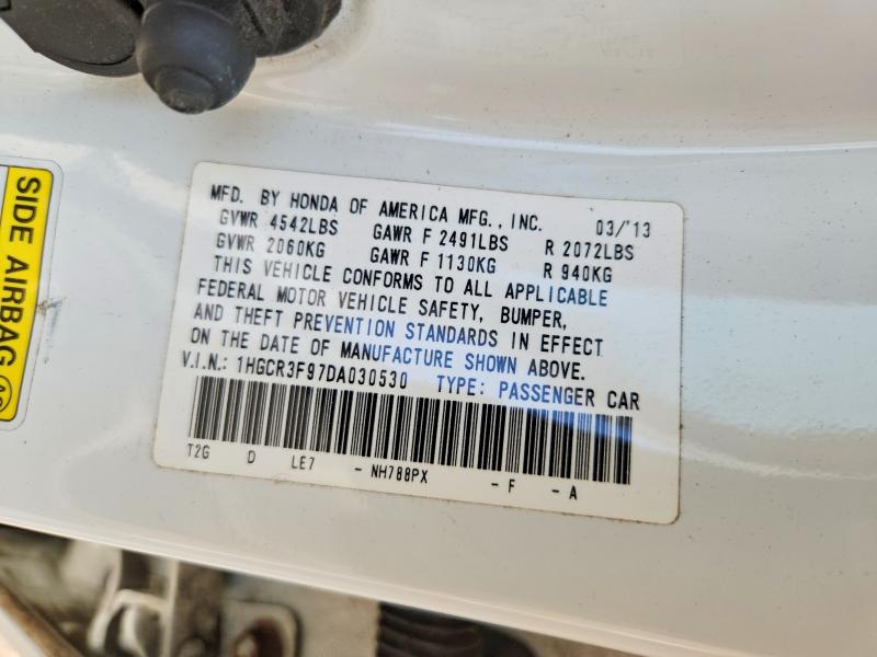 Aukcja sprzedaży 2013 Honda Accord, vin: 1HGCR3F97DA030530, numer aukcji: 62454796