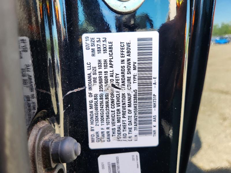 62951826 :رقم المزاد ، 7FARW2H59KE038885 vin ، 2019 Honda Cr-v مزاد بيع