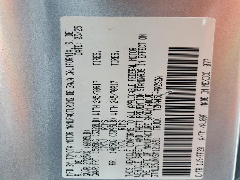 Aukcja sprzedaży 2025 Toyota Tacoma, vin: 3TMLB5JNXSM121651, numer aukcji: 64968026