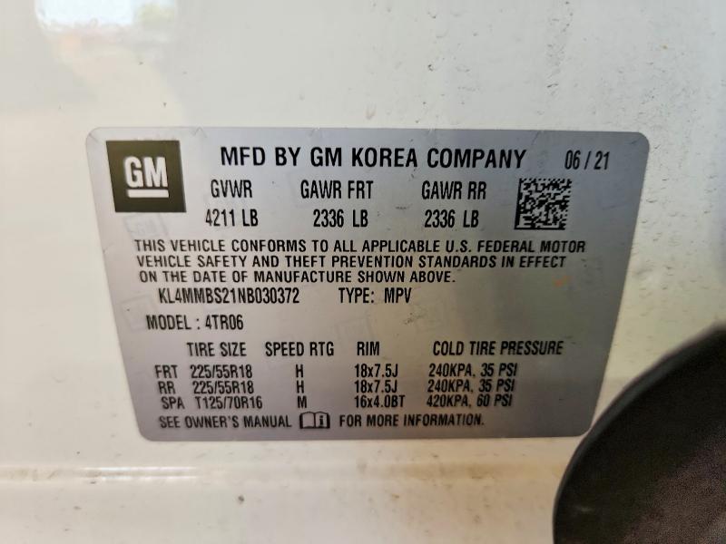 Aukcja sprzedaży 2022 Buick Encore Gx, vin: KL4MMBS21NB030372, numer aukcji: 64888796