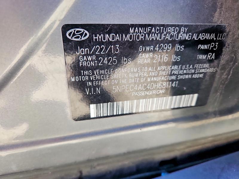 65322646 :رقم المزاد ، 5NPEC4AC4DH681141 vin ، 2013 Hyundai Sonata مزاد بيع