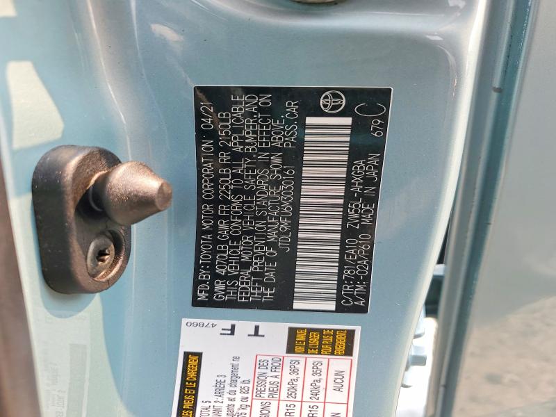 Aukcja sprzedaży 2021 Toyota Prius, vin: JTDL9MFU6M3030161, numer aukcji: 63714256